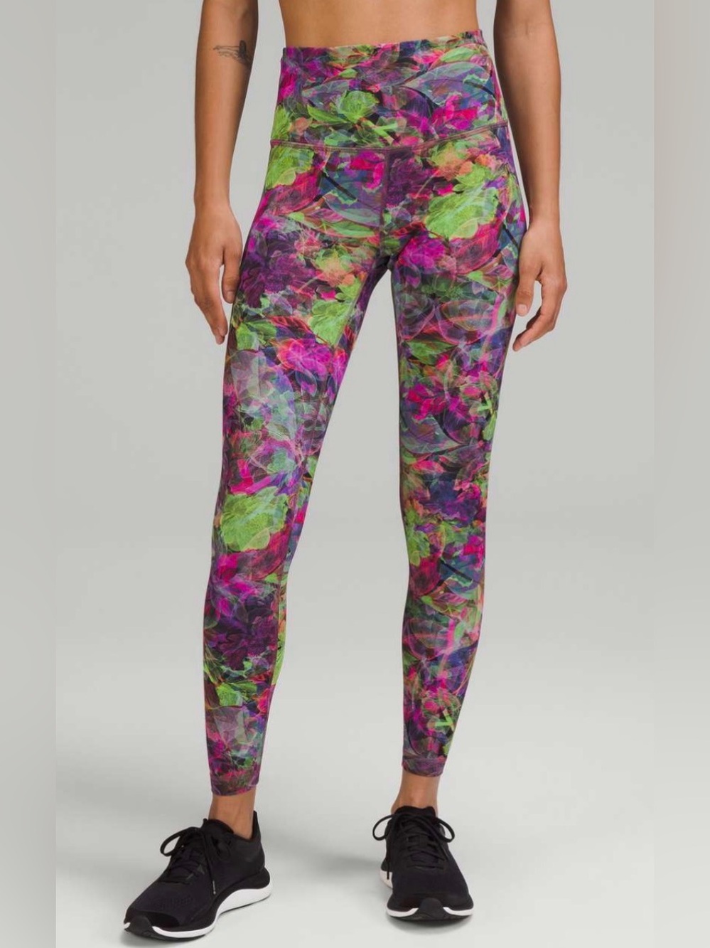 Lululemon Wunder Train High Rise 25” Leggings Vivid Floral Multi Size 4 Everlux